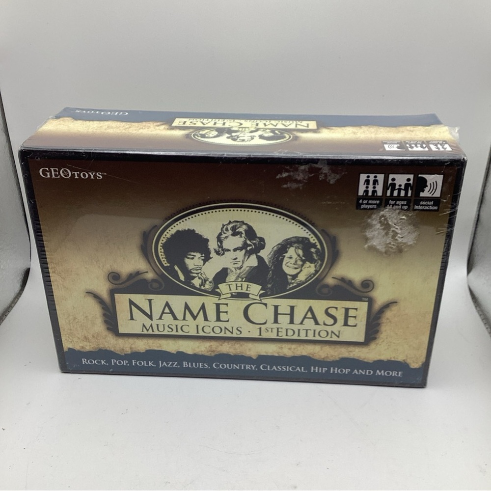 Name Chase Music Icons 1st Edition Card Game 4+ Players Ages 14+ Geo Toys